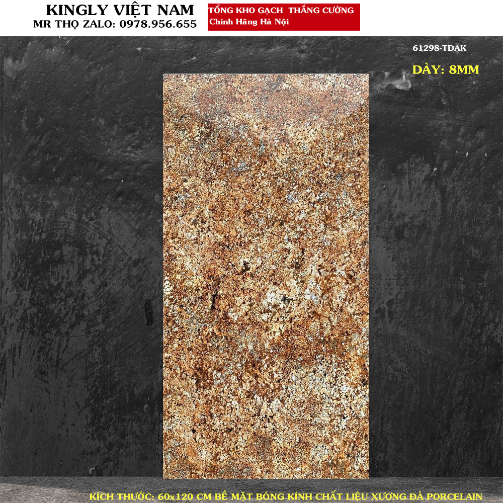 Gạch lát nền vân đá 60x120 61298 Màu nâu cà phê A1